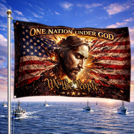 One Nation Under God We The People Grommet Flag