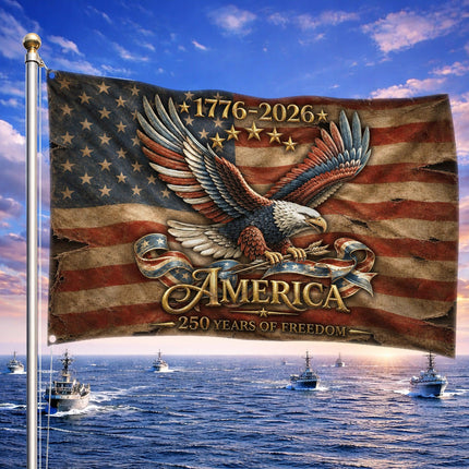 Vintage Eagle America 250 Years of Freedom House Flag