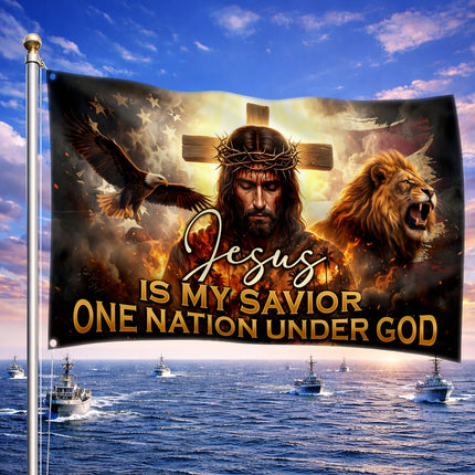 SP-01 American Eagle Faith Christian Flag One Nation Under God