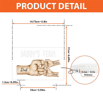 Personalized Daddy's Team Fist Bump Acrylic Night Light - Father's Day, Birthday Gift For Dad - Charming Present