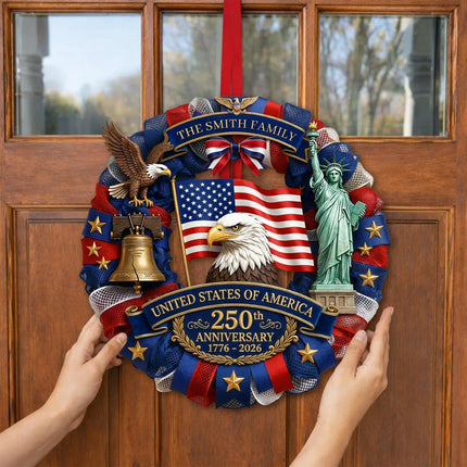 Patriotic 250th Anniversary Custom Wooden Sign WOS1 - Charming Present