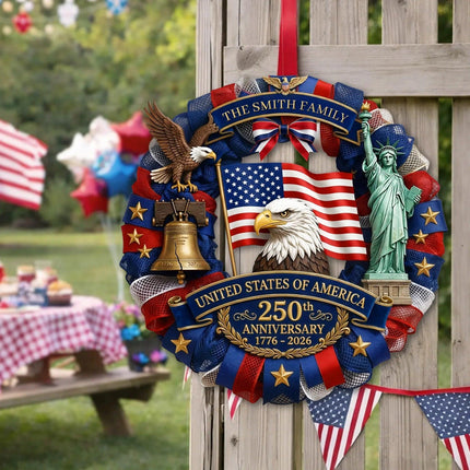 Patriotic 250th Anniversary Custom Wooden Sign WOS1 - Charming Present