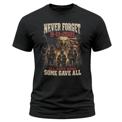 25th Anniversary Patriot Day Firefighter Never Forget Memorial T Shirt
