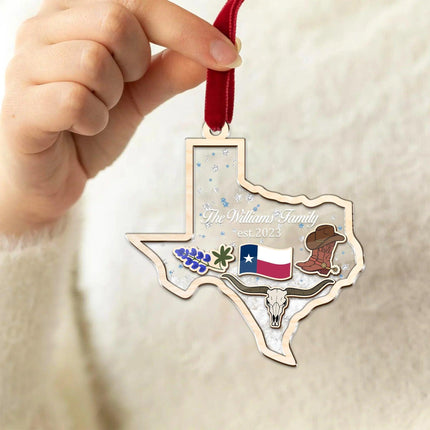 Custom Family Name Christmas In Texas 2023 Ornament - Charming Present