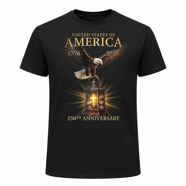 Eagle Lantern Cross 250th Anniversary Patriotic T-Shirt America 250