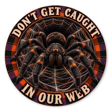 Halloween Round Rug Giant Spider Web Funny Doormat