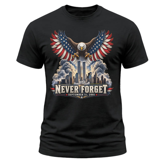 25th Anniversary Patriot Day 911 Never Forget Eagle Memorial T-Shirt