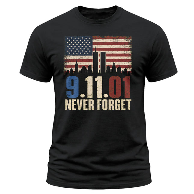 25th Anniversary Patriot Day Vintage American Skyline 9 11 T Shirt