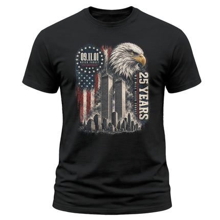 25th Anniversary Patriot Day 911 Never Forget Eagle Memorial T-Shirt