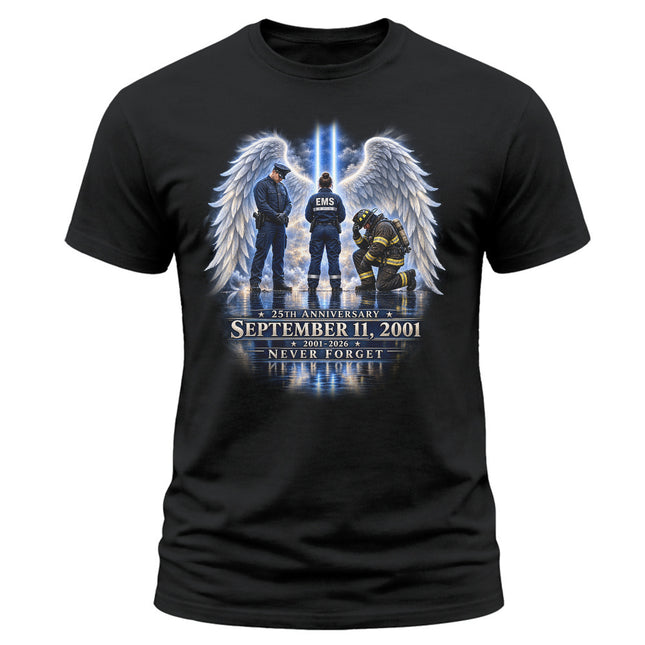 25th Anniversary Patriot Day 911 First Responders Memorial Tribute T-Shirt
