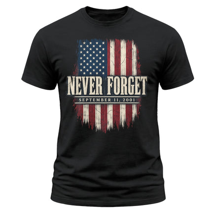 25th Anniversary Patriot Day 911 Never Forget American Flag T-Shirt
