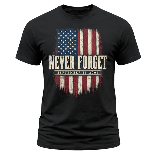 25th Anniversary Patriot Day 911 Never Forget American Flag T-Shirt