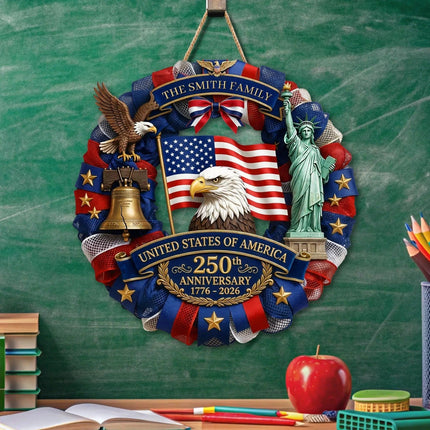 Patriotic 250th Anniversary Custom Wooden Sign WOS1 - Charming Present