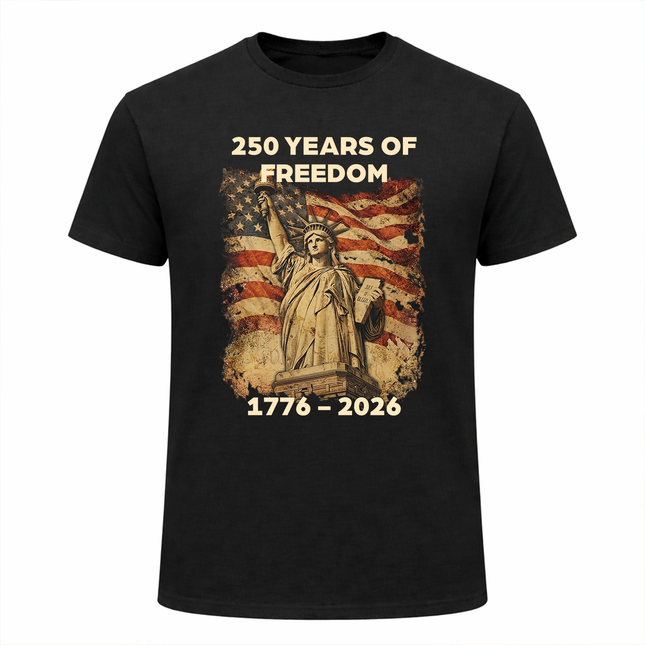 Statue of Liberty 250 Years of Freedom Patriotic T-Shirt America 250