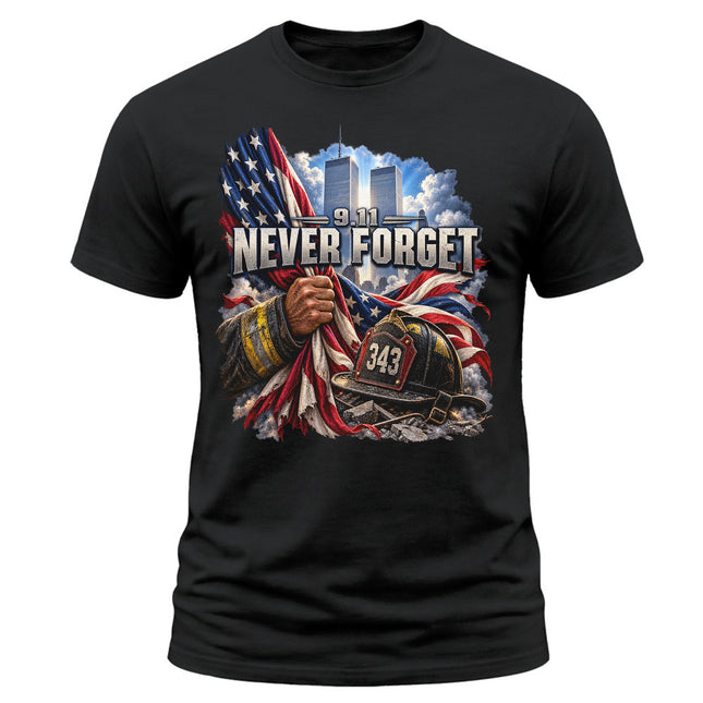 25th Anniversary Patriot Day 911 Never Forget 343 Firefighter Tribute T-Shirt