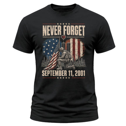 25th Anniversary Patriot Day Kneeling Soldier Never Forget T Shirt