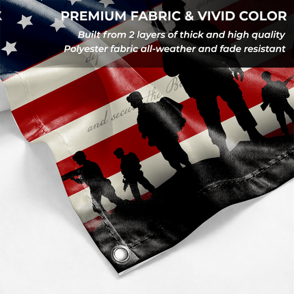 Patriotic Military Soldier Eagle American House Flag