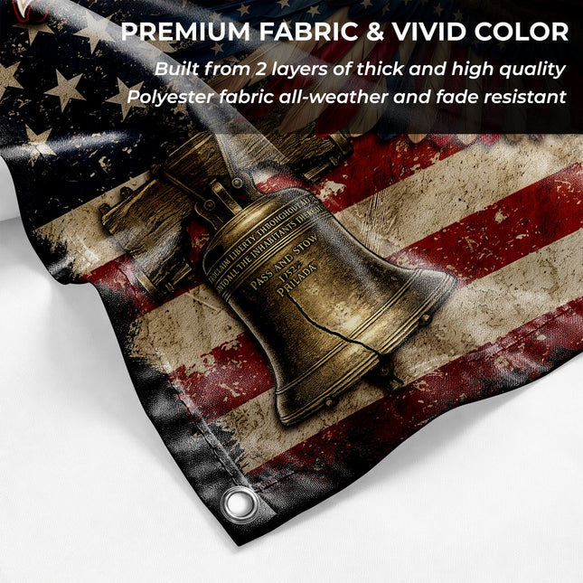 250 Years of Freedom Liberty Bell Statue & Eagle America 250 House Flag
