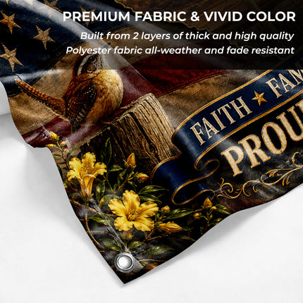 South Carolina Grommet Flag Faith Family Freedom Palmetto