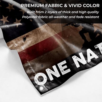 One Nation Under God Jesus Military Grommet Flag