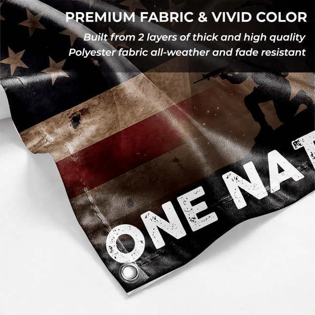 One Nation Under God Jesus Military Grommet Flag