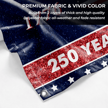 America 250 USA Map Silhouette 250 Years of Freedom House Flag