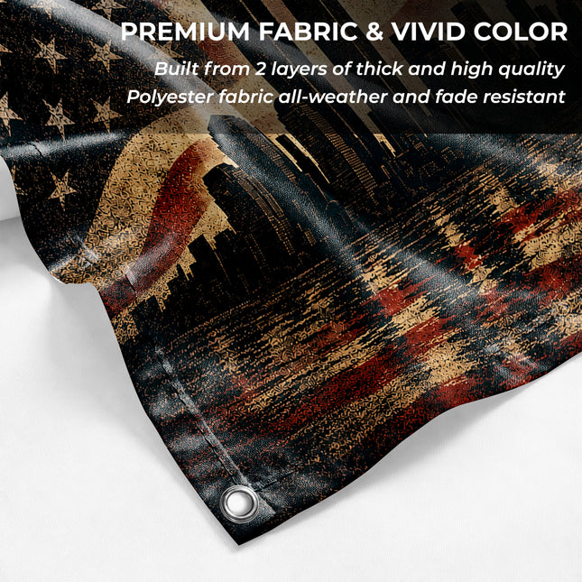Patriot Day Never Forget 9.11 25th Anniversary Memorial Grommet Flag
