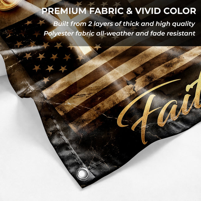 Faith Over Fear Jesus America 250 Years of Freedom House Flag