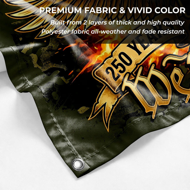 US Army Fiery Eagle We The People 250 Years of Freedom House Flag