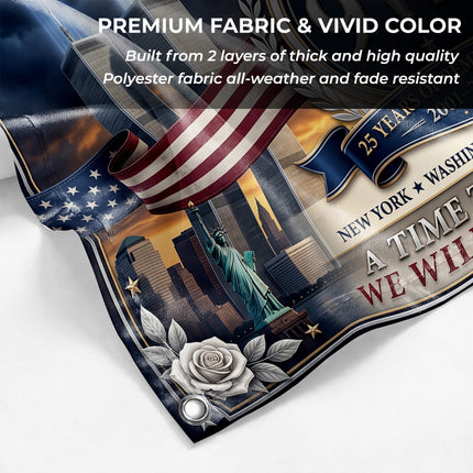 Patriot Day 25th Anniversary United in Remembrance Memorial Grommet Flag