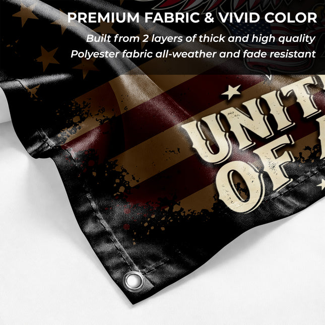United States of America 250 Years of Freedom Vintage Eagle Banner House Flag