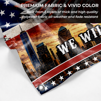 Patriot Day 25th Anniversary American Eagle Never Forget Grommet Flag