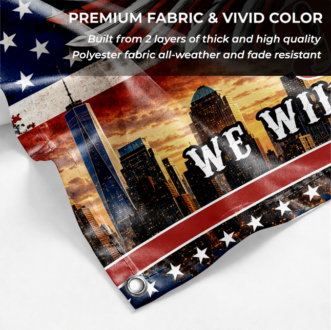 Patriot Day 25th Anniversary American Eagle Never Forget Grommet Flag