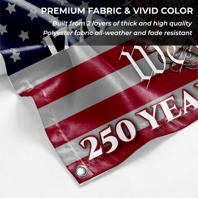 United States of America 250 Years of Freedom Statue of Liberty Eagle House Flag