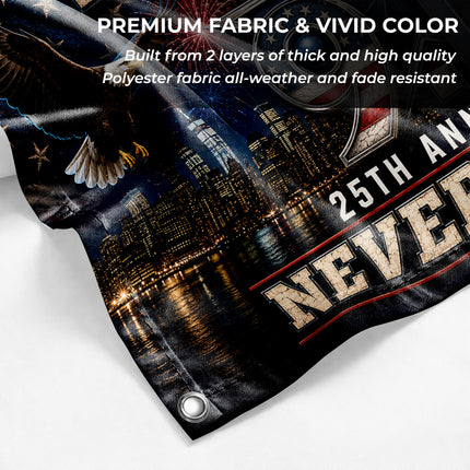 Patriot Day 25th Anniversary Never Forget Grommet Flag