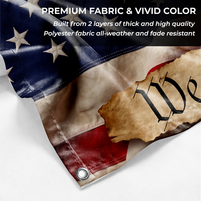 United States of America 250 Years of Freedom Soaring Eagle Parchment Flag