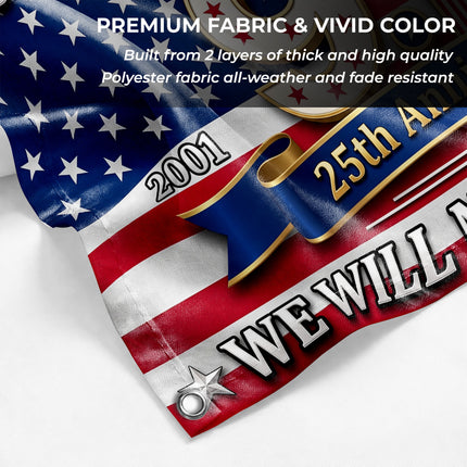 Patriot Day 25th Anniversary Honoring the Heroes Grommet Flag