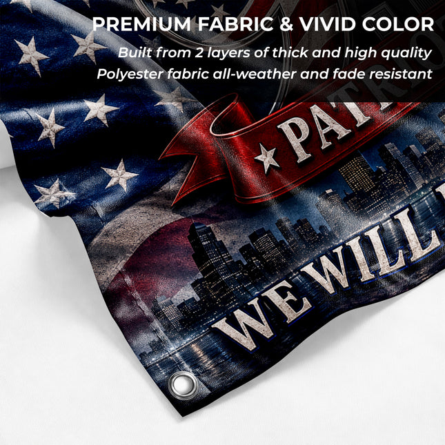 25th Anniversary Patriot Day Twin Towers American Flag Grommet Flag