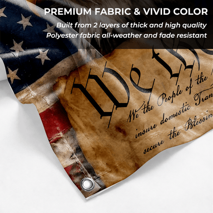 God Bless America We The People Grommet Flag