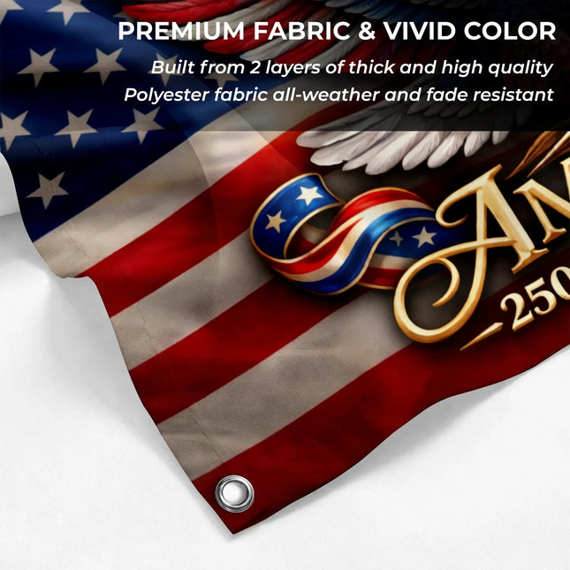 America 250th Anniversary Patriotic Eagle Wings House Flag
