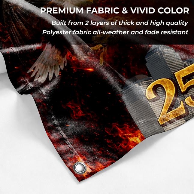 25th Anniversary Patriot Day Soldier Eagle Twin Towers Tribute Grommet Flag