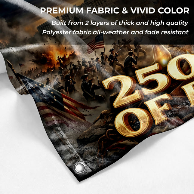 United States of America 250 Years of Freedom Revolutionary War Eagle House Flag