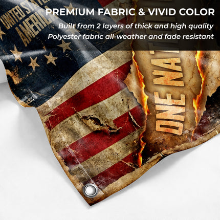 SP-01 One Nation Under God Christian Patriotic Grommet Flag