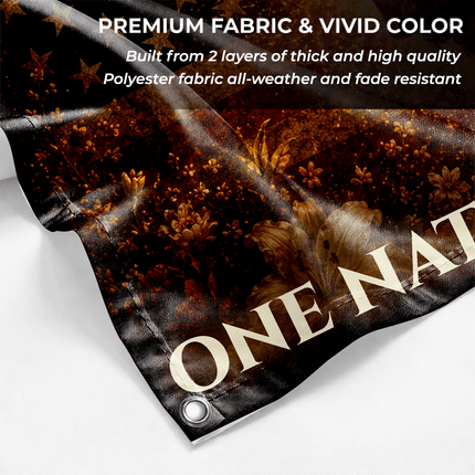 One Nation Under God Jesus Lily Cross Grommet Flag