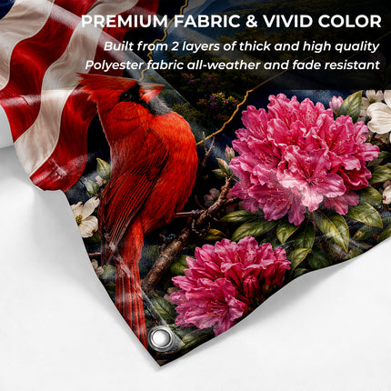 North Carolina Grommet Flag Mountains to Sea Cardinal Floral
