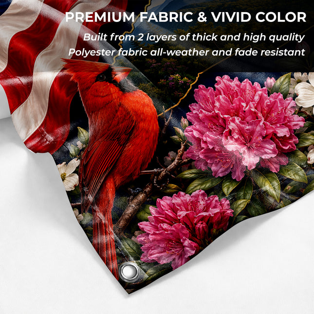 North Carolina Grommet Flag Mountains to Sea Cardinal Floral