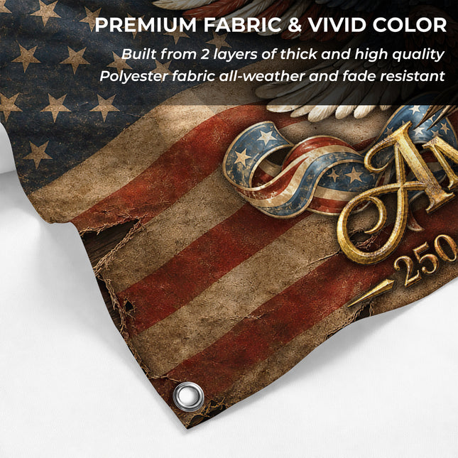 Vintage Eagle America 250 Years of Freedom House Flag
