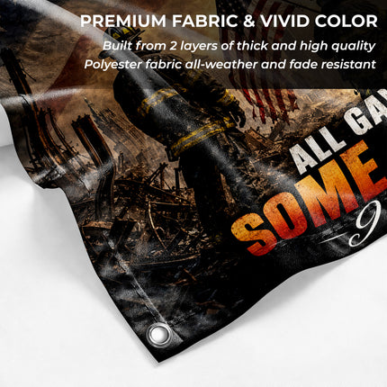 Patriot Day Never Forget Firefighter Memorial 25th Anniversary Grommet Flag