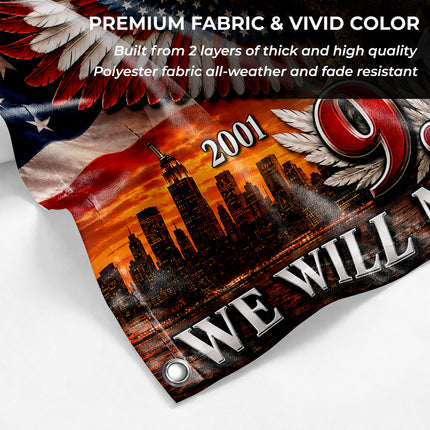 Patriot Day 25th Anniversary Patriotic Eagle 9.11 Memorial Grommet Flag