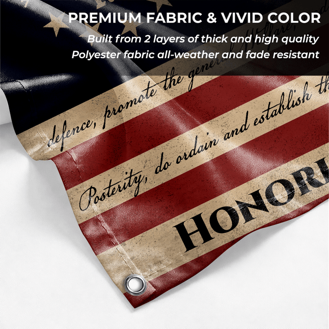 US Veteran Honoring All Who Served America 250 Vintage House Flag